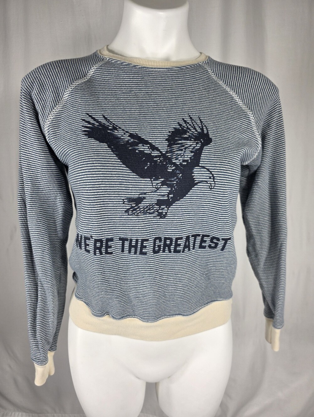 THE GREAT. Eagle Striped Sweatshirt Top 100% Cotton Made In USA Size 0 Heritage